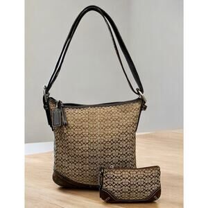 Y2K Coach F10944 Mini Signature Duffle Bag & Wristlet